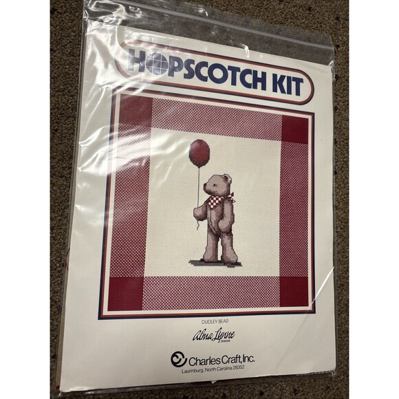 Dudley Bear Charles Craft Hopscotch Kit Stamped Cross Stitch Kit # 5025 - Picture 1 of 2